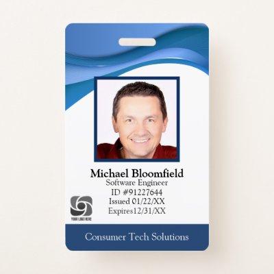 Modern Computer Software Company IT Repair Blue ID Badge