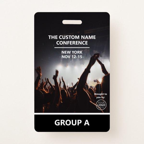 Modern Conference QR Code Personalized Access Pass Badge