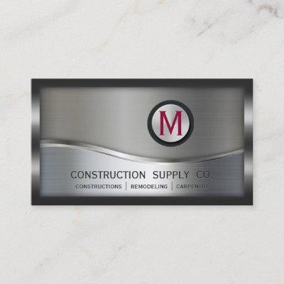 Modern Construction Metal Framed Monogram Silver