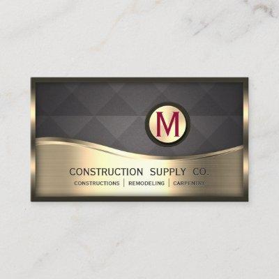 Modern Construction Monogram LOGO Black Gold Metal