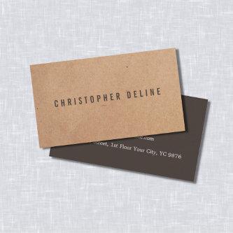 Modern Cool Elegant Brown Kraft Paper Consultant