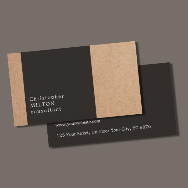 Modern Cool Kraft Paper Dark Grey Consultant