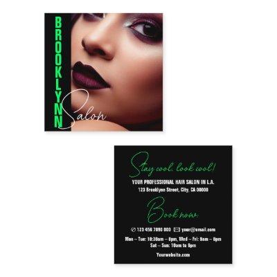 Modern Cool Photo Image Design Neon Green Slogan Square