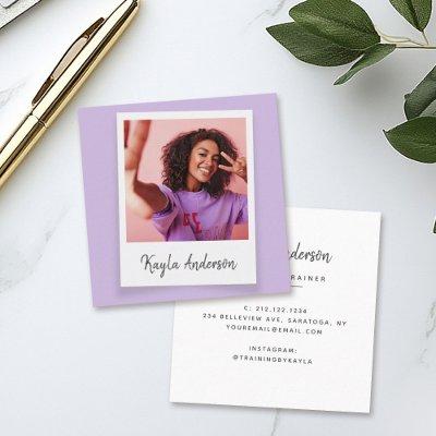 Modern Cool Trendy Simple Script Photo Square