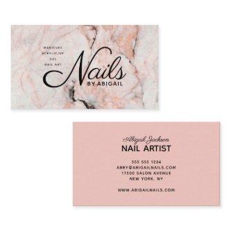 Modern Coral Pink Marble Nails By "Name"