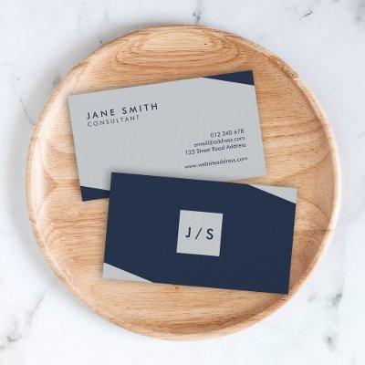 Modern Corporate Dark Blue and Light Grey