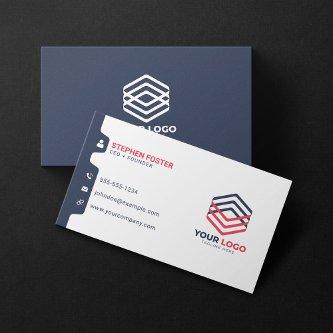 Modern Corporate Navy Blue and red Custom Logo