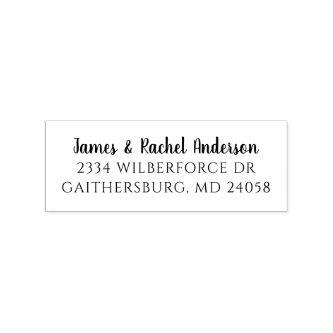 Modern Couple Personalized Return Address Rubber Stamp
