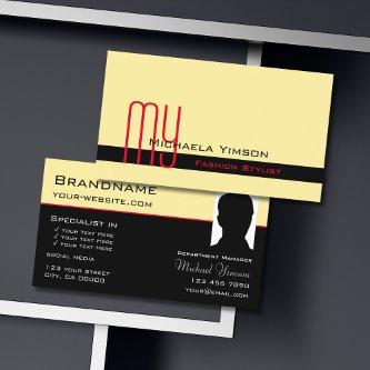 Modern Cream Black with Monogram and Photo Classic