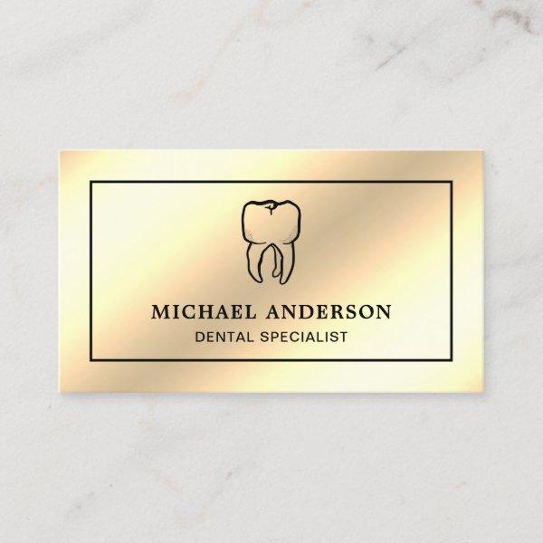 Modern Cream Gold Foil Tooth Dental Clinic Dentist