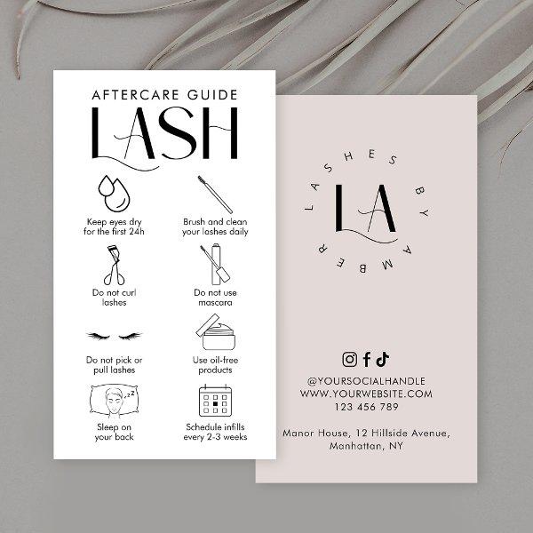 Modern Cream Lash Extensions Aftercare Salon Logo