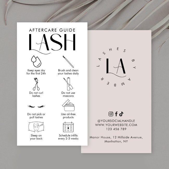 Modern Cream Lash Extensions Aftercare Salon Logo