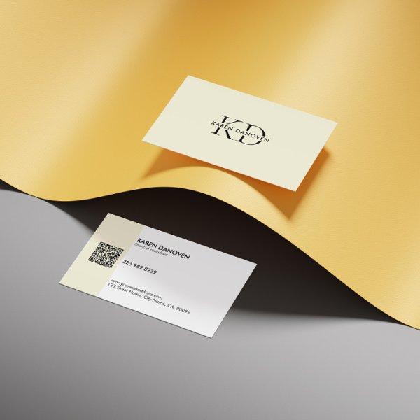 Modern Cream Monogram Professional