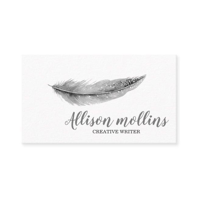 Modern Creative Writer Feather Logo