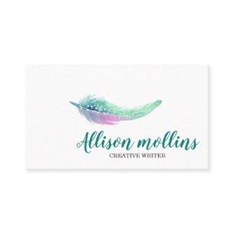 Modern Creative Writer Feather Logo