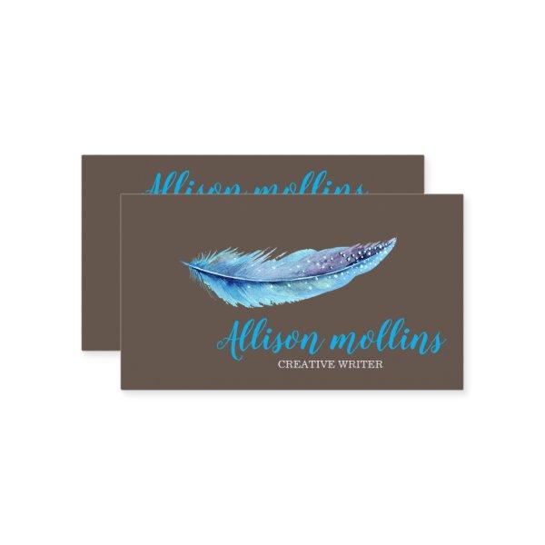 Modern Creative Writer Feather Logo