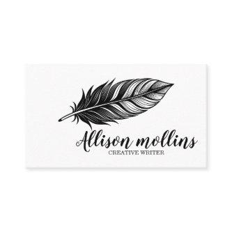 Modern Creative Writer Feather Logo