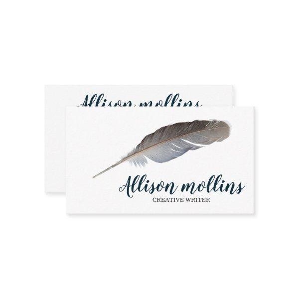 Modern Creative Writer Feather Logo