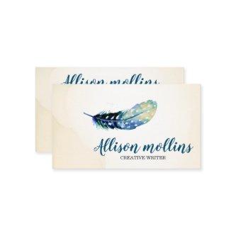 Modern Creative Writer Feather Logo