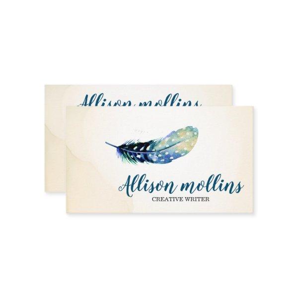 Modern Creative Writer Feather Logo