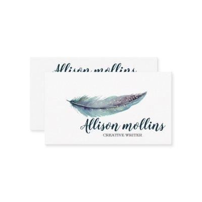 Modern Creative Writer Feather Logo