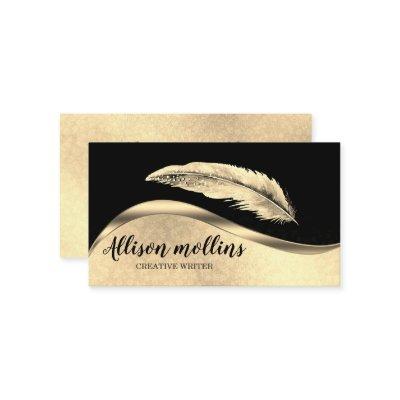 Modern Creative Writer Feather Logo