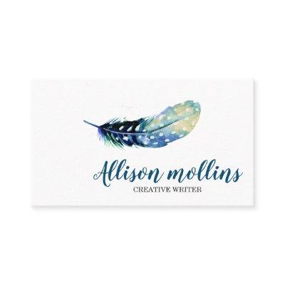 Modern Creative Writer Feather Logo