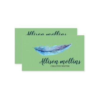 Modern Creative Writer Feather Logo