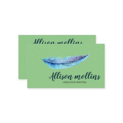 Modern Creative Writer Feather Logo