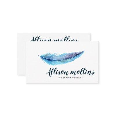 Modern Creative Writer Feather Logo