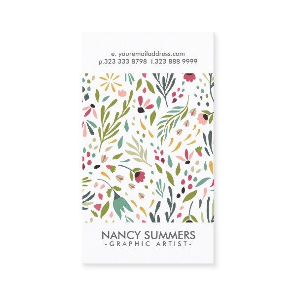 Modern Cue Flowers & Leafs Pattern
