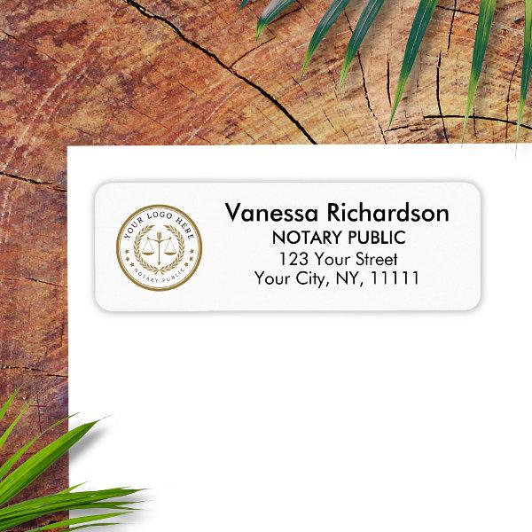 Modern Custom Company Logo Notary Return Address  Label