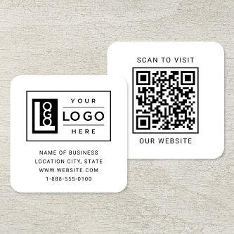 Modern Custom Logo and QR Code Square