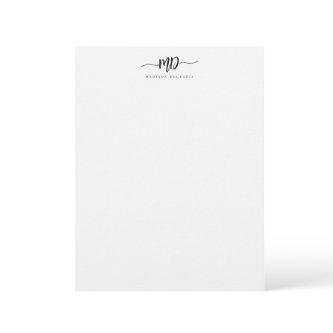 Modern Custom Monogram Brush Script Stylish Letterhead