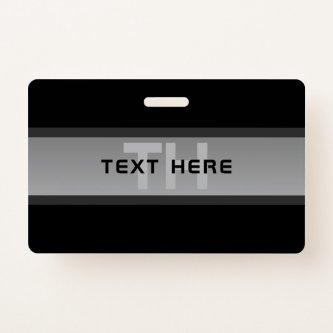 Modern Customizable Layered Text | Black & Grey Badge