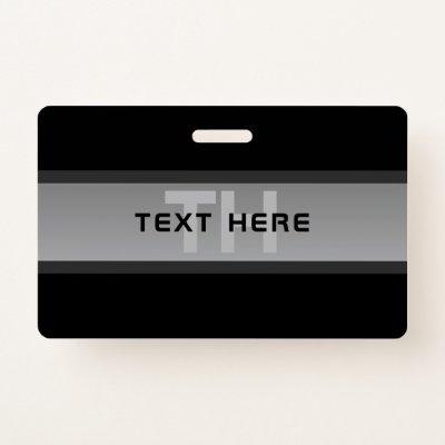 Modern Customizable Layered Text | Black & Grey Badge