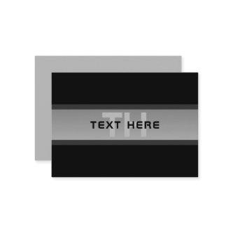Modern Customizable Layered Text | Black & Grey Note Card