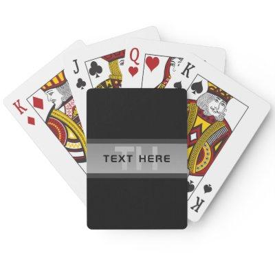 Modern Customizable Layered Text | Black & Grey Poker Cards