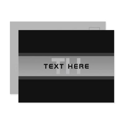 Modern Customizable Layered Text | Black & Grey Postcard