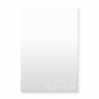 Modern Customizable Name | Grey Gradient Post-it Notes