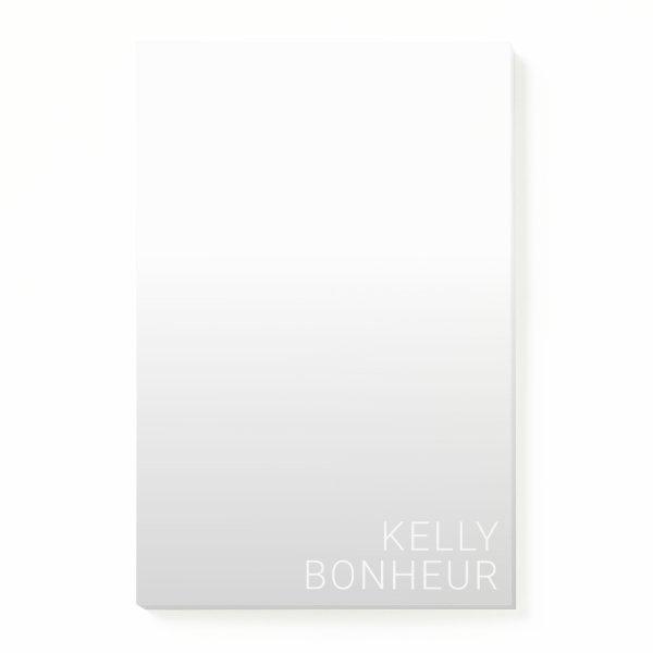 Modern Customizable Name | Grey Gradient Post-it Notes