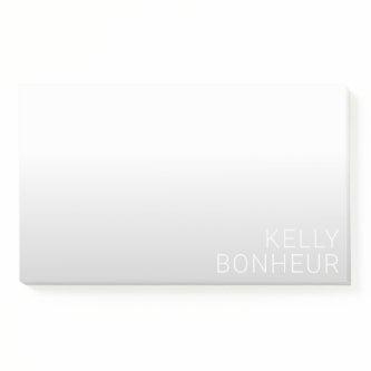 Modern Customizable Name | Grey Gradient Post-it Notes