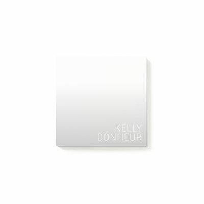 Modern Customizable Name | Grey Gradient Post-it Notes