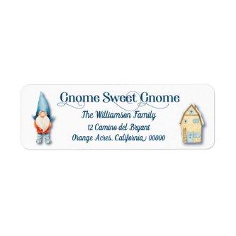 Modern Cute Gnome Hygee Home Holiday Card Label