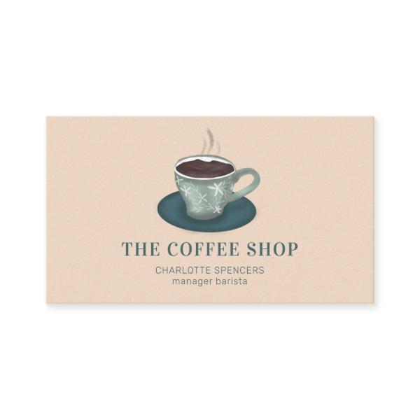 Modern cute green coffee shop cup illustration