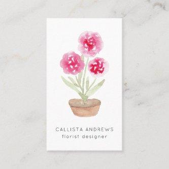 Modern Cute Pink Potted Flower Florist Designer