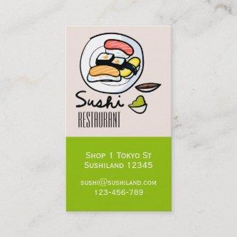 Modern cute Sushi restaurant or catering business