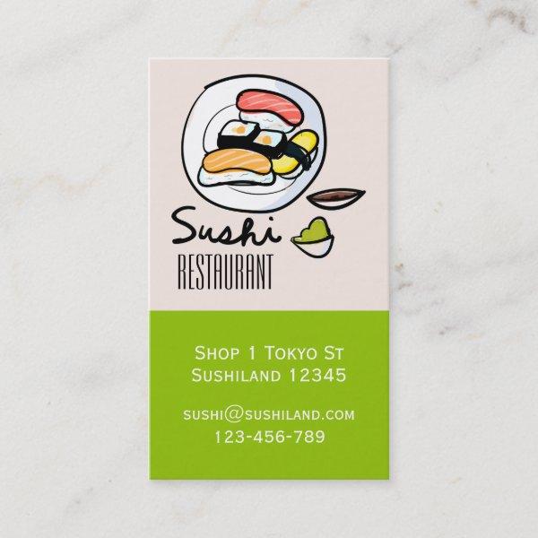 Modern cute Sushi restaurant or catering business