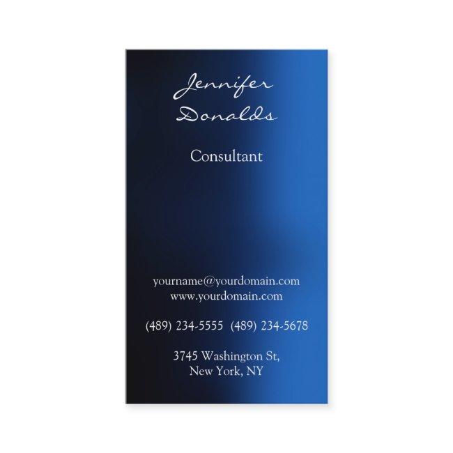 Modern Dark Blue Color Handwriting Plain Unique