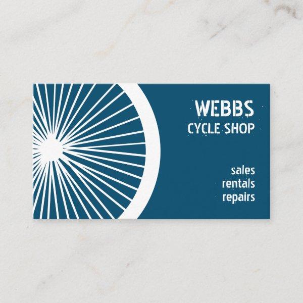 Modern Dark Blue Cycle Shop Repairs Rentals